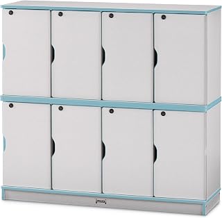 Jonti-Craft Rainbow Accents 4696JC131 Stacking Lockable Lockers - Double Stack - Coastal Blue