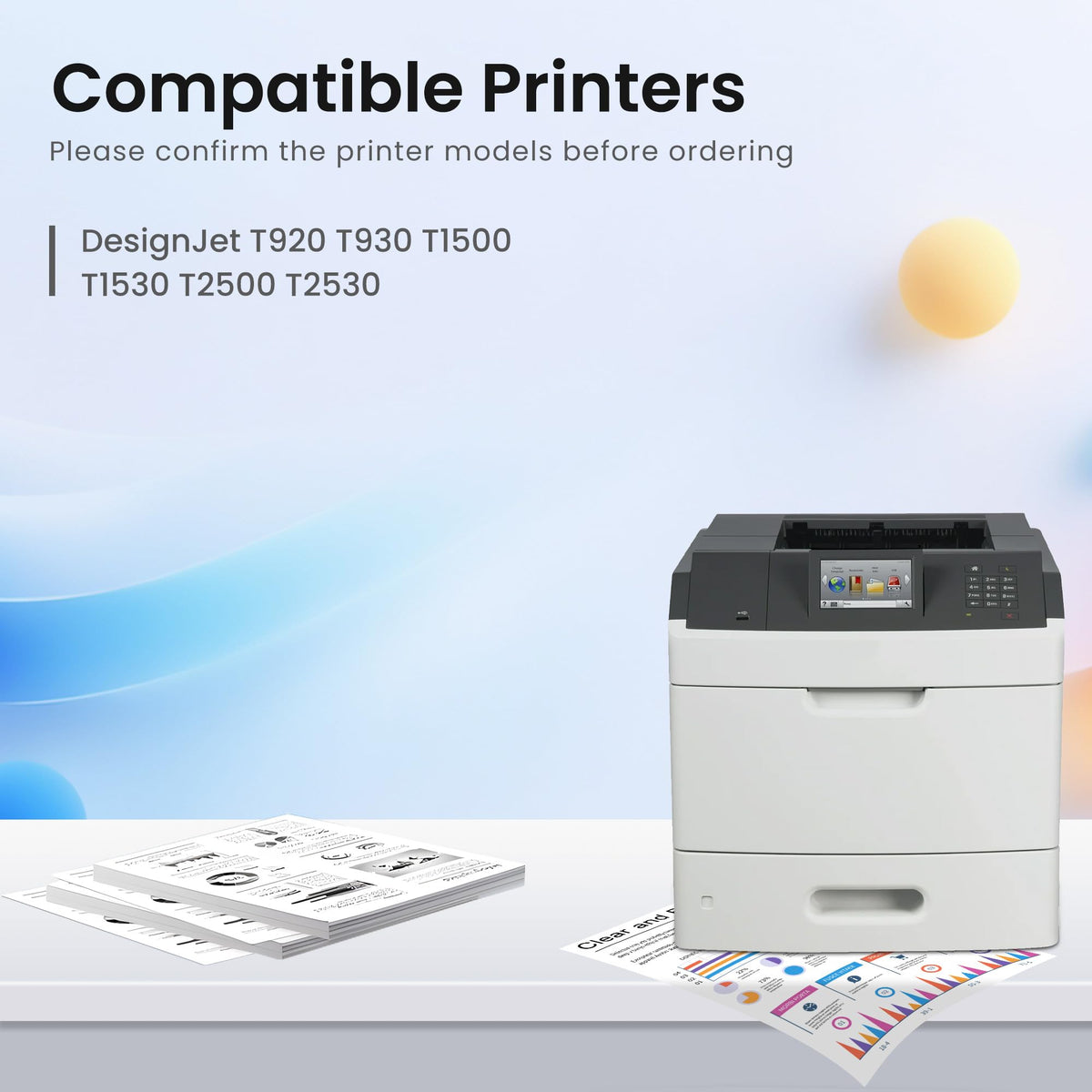 Ink Cartridge C1Q12A F9J76A F9J77A F9J78A F9J79A F9J80A by GREENBOX – 727 C1Q12A F9J79A F9J76A F9J77A F9J78A F9J80A Ink, Photo Black Matte Black Gray Cyan Yellow Magenta, Pack of 6
