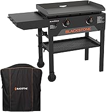 BLACKSTONE 28 Inch Original Omnivore 2365, 2 Burner Griddle Outdoor Flat Top Grill with 5467 Patio Series Griddle Cover