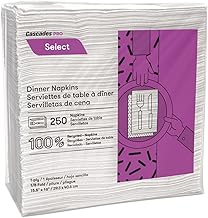 Cascades PRO N050 Select Dinner Napkins, 1-Ply, White, 15.5 x 16, 250/Pack, 12/Carton (CSDN050)