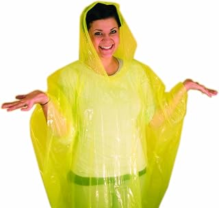 First Aid Only Emergency Poncho With Hood, One Size, 12-Count Package