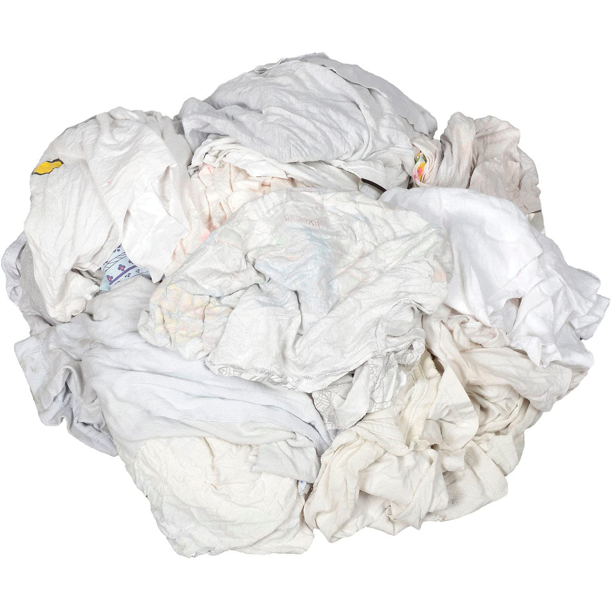 25 Lb. Box Recycled Cut Rags by Global Industrial – White, Model R2-W50-25