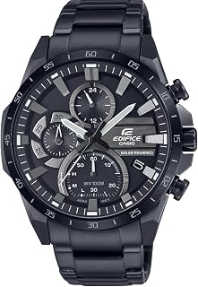 Casio Edifice EQS-940DC Series | Men's Solar Powered Analog Watch | Black | 100M WR | Chronograph | Date Indicator | 1/100 Sec Stopwatch