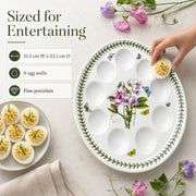 Portmeirion Botanic Garden Devilled Egg Platter, Sweet Pea, 12 Inch