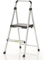 Cosco 2 Step Lite Solutions Folding Step Stool, Aluminum/Black