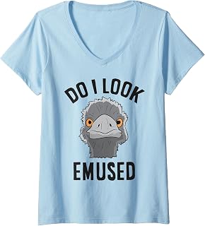 Womens Funny Emu Bird Do I Look Emused Cute Australia Emu V-Neck T-Shirt
