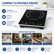 Portable Induction Cooktop by Eurodib – Large, Polypropylene, Black, Model C1823