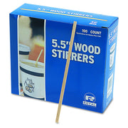 Royal Paper R810BX Wood Coffee Stirrers – 5 1/2" Long, Woodgrain (Box of 100)