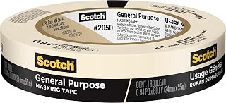 Scotch General Purpose Masking Tape, 1 Inch Wide, 1 Roll, 2050