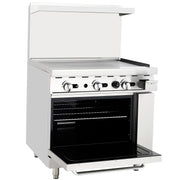 CookRite ATO-36G Commercial Restaurant Griddle 36 Stainless Steel With Oven Cooks Standard Natural Gas Range by Atosa – Stainless Steel, Silver, Model AGR-36G-NG