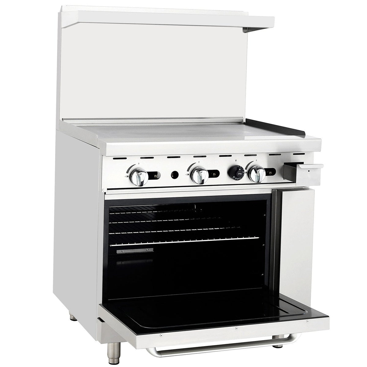 CookRite ATO-36G Commercial Restaurant Griddle 36 Stainless Steel With Oven Cooks Standard Natural Gas Range by Atosa – Stainless Steel, Silver, Model AGR-36G-NG