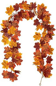 Fall Garland, Simulated Fabric Maple Leaf Shapeable Rattan Skeleton Reusable Easy to Install and Use Hanging Vines,Lightweight Texture Multi-Scenario Adaptation Fall Decorations for Home Decor