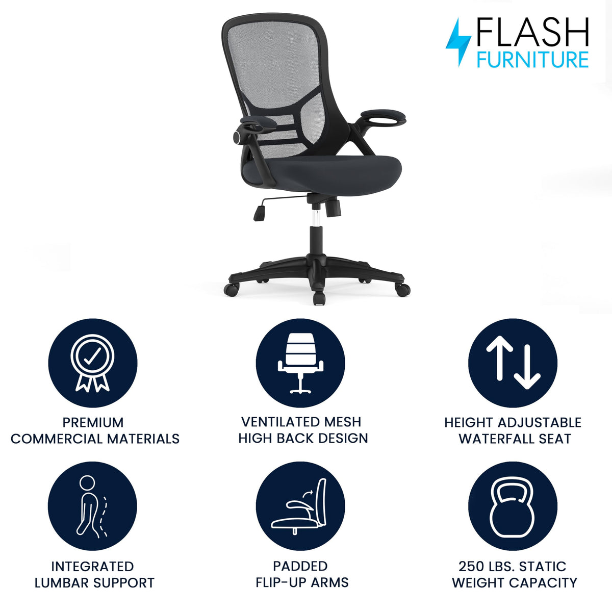 Flash Furniture Dark Gray / Set of 1 / Contemporary Home Office Desk Chairs