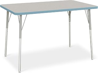 Jonti-Craft Berries 6473JCA131 Rectangle Activity Table - 30" X 48", A-Height - Freckled Gray/Coastal Blue/Gray