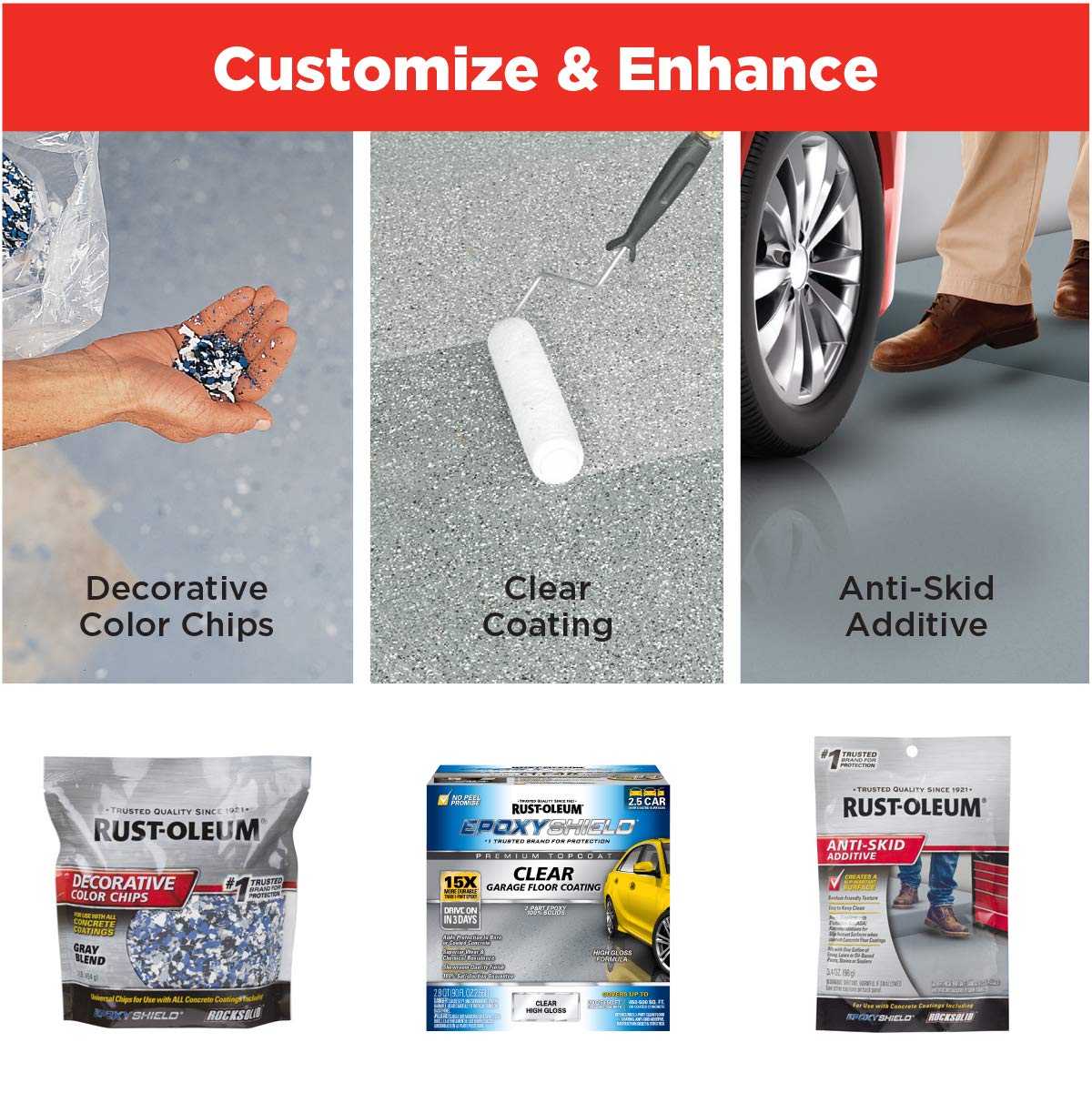 Rust-Oleum 2.5 Car (Pack of 1) / Dark Gray / Epoxy Coating Kit Coatings
