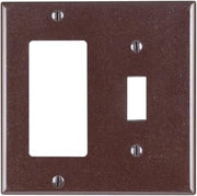 Leviton 1-Toggle 1-Decora/GFCI Device Combination Wallplate, 80405, Brown