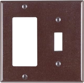 Leviton 1-Toggle 1-Decora/GFCI Device Combination Wallplate, 80405, Brown