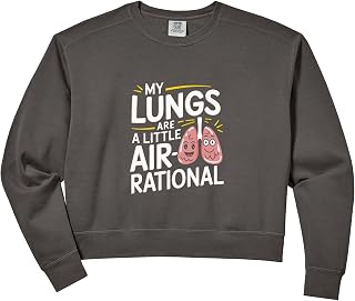 Womens Air-Rational - Lung Cancer Awareness Comfort Colors Crop Sweatshirt