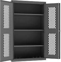 Durham Heavy Duty Welded 14 Gauge Steel Ventilated Cabinet, EMDC-361860-95, 900 lbs Capacity, 18" Length x 36" Width x 60" Height, 3 Shelves