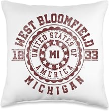 West Bloomfield MI | Michigan | Vintage City Apparels Throw Pillow