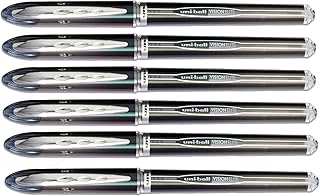 Uni-Ball Vision Elite Stick Micro Point, Airplane-Safe, Rollerball Pens, Black Ink, 0.5mm, 6 Pack