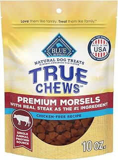 Blue Buffalo True Chews Premium Morsels Steak Dog Treats, 10 oz
