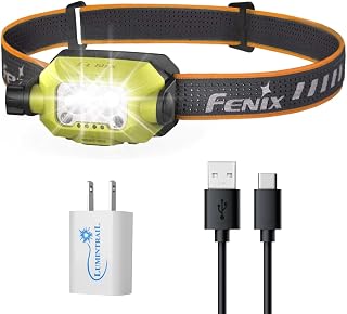 Fenix WH23R Headlamp Rechargeable Headlamp, 600 Lumens LED Headlamp, Dual LED Headlamp, Running Headlamp, IP66 Water Resistance, with a Wall Plug
