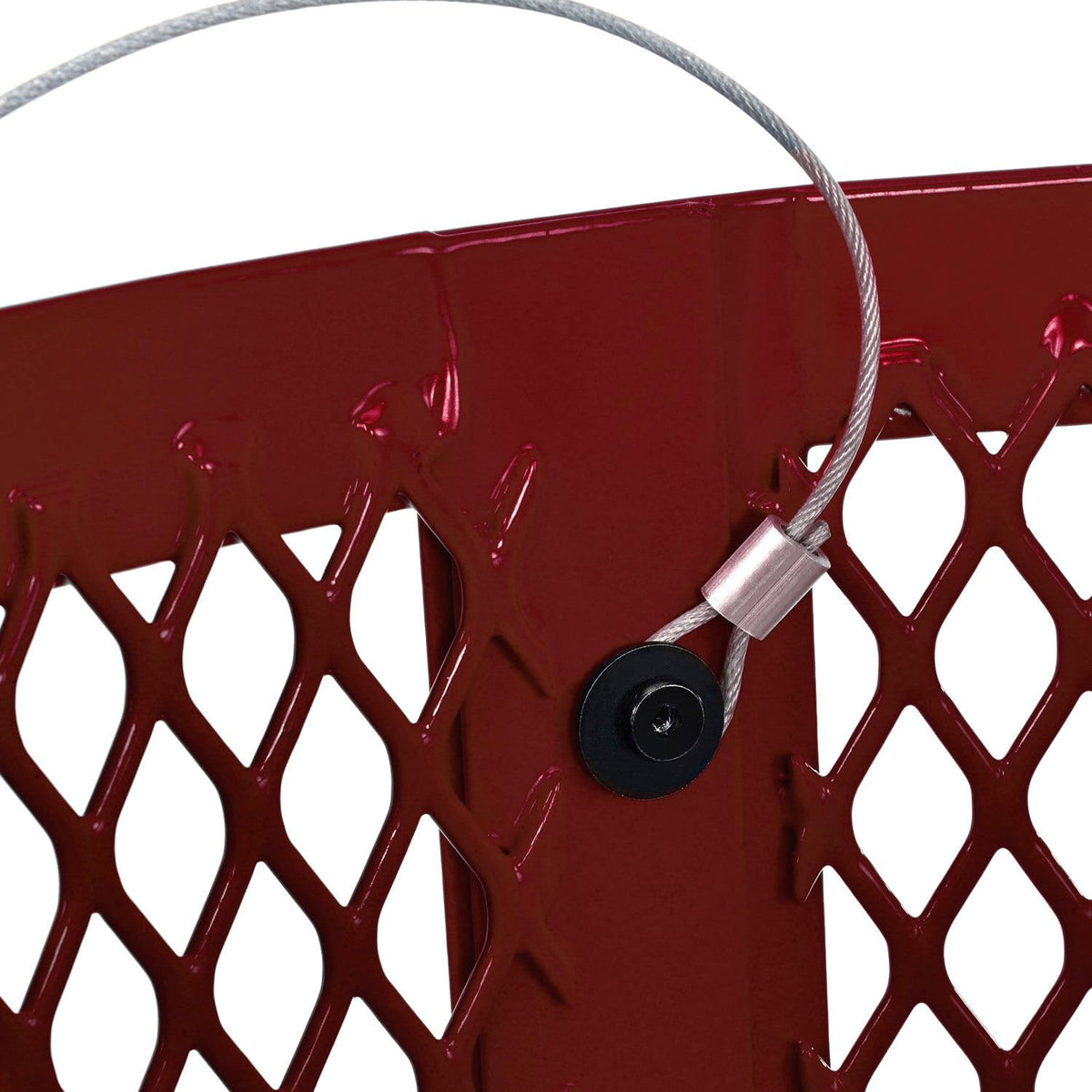 Outdoor Diamond Steel Trash Can by Global Industrial – Steel, Red, Model 261924RDD