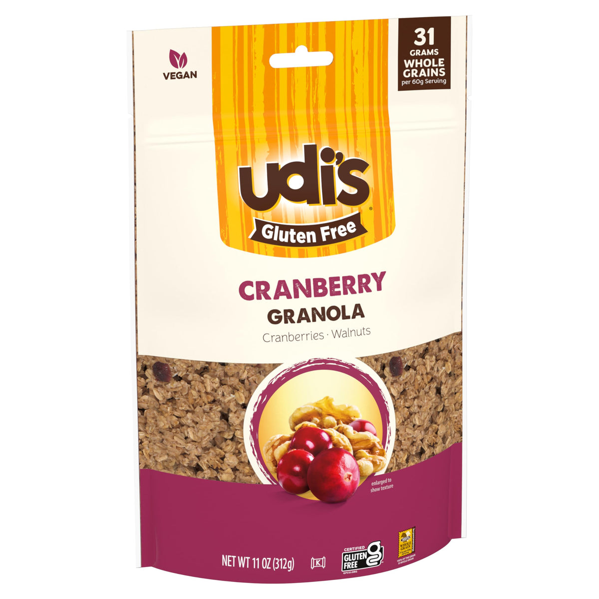 Gluten Free Cranberry Granola by Udi's – 11 Ounce (Pack of 1), granola-breakfast-cereals, Model 0698997806165