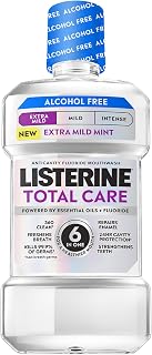 Listerine Extra Mild Alcohol Free Mouthwash, Total Care, 33.8 fl. oz/1L