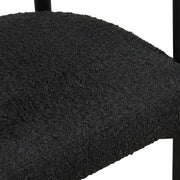 Boucle-Upholstered Dining Chair with Ash Wood Legs by Starlight Canyon Home – 25.4 x 22.2 x 28.4 inches, Boucle,Wood, Black