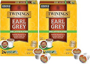Twinings Decaf Earl Grey K-Cup Pods for Keurig, Decaffeinated Black Tea Flavoured with Citrus and Bergamot, 24 Count (Pack of 2)