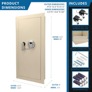 Biometric Fingerprint Digital Security Hidden In Wall Safe Between Standard Wall Studs 0.83 Cu Ft - Right Opening by Barska – One Size, 0.82 cubic_feet, Alloy Steel, Model AX12408