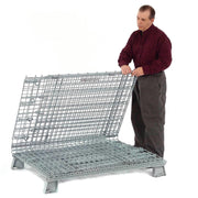 Wire Mesh Folding Open-Top Container by Global Industrial – Wire Mesh, Gray, Model 198642