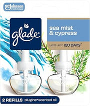 Glade PlugIns Refills Air Freshener, Sea Mist & Cypress, Scented and Essential Oils for Home and Bathroom, 0.67 Fl Oz, 2 Count