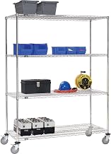Stainless Steel Wire Shelf Truck, 72x24x69, 1200 Lb. Cap. with Brakes