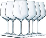 Arcoroc Silhouette Wine Glasses 31cl Set of 6 | Clear Durable Glass Stemed Wine Goblets for Tasting Dishwasher Safe Lasting Shine Gift