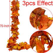 Onetoy Maple Leaf Garland, 6 Ft, Set of 3, Artificial Fall Vine