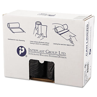 Group High-Density Interleaved Commercial Can Liners by Inteplast – 150 Count (Pack of 1), 45.0 gallons, High Density Polyethylene, Black, Model S404822K