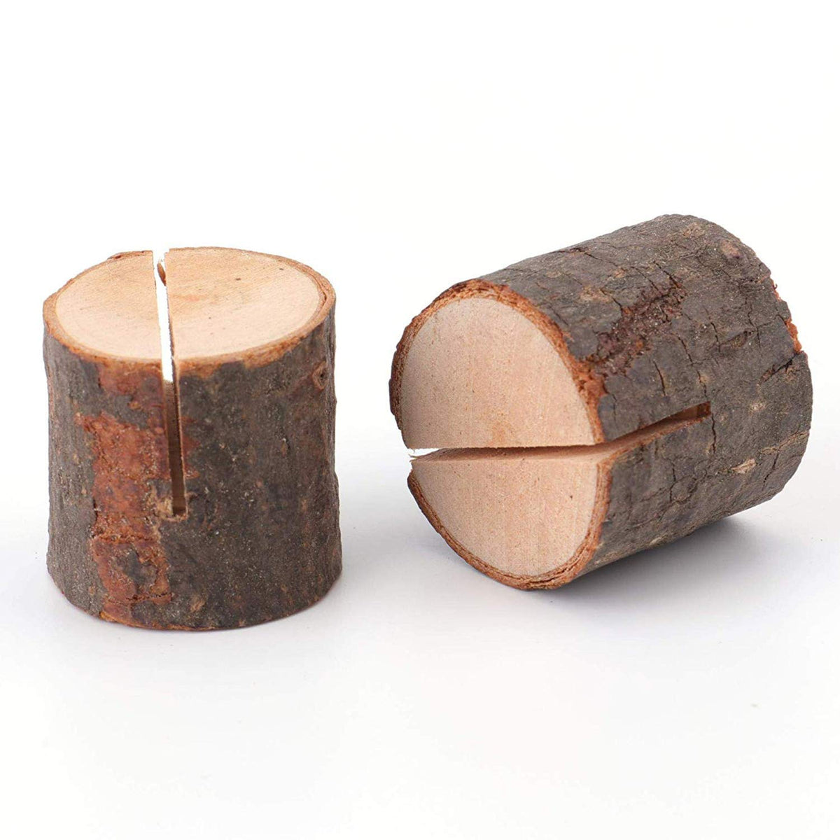 Tosnail Wooden Place Card Holders, 50 Pack with Kraft Cards, Rustic Brown