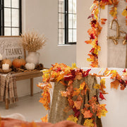 CQURE Fall Leaf Garland, 64.9 Feet Artificial Maple Vines, 11 Pack