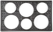 G.E.T. Enterprises Black Tile with Six Cut-Outs, Break Resistant Dishwasher Safe Melamine Plastic, Tiles-Cut Outs Collection ML-161-BK (Pack of 1)