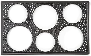 G.E.T. Enterprises Black Tile with Six Cut-Outs, Break Resistant Dishwasher Safe Melamine Plastic, Tiles-Cut Outs Collection ML-161-BK (Pack of 1)