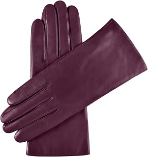 Fratelli Orsini Winter Gloves Isabella Eggplant for Women - Lambskin Leather Gloves with cashmere lining - color Eggplant