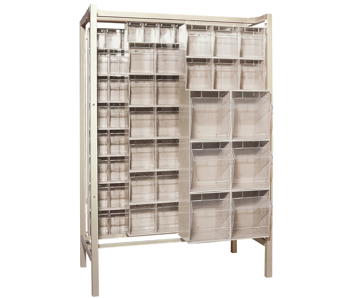 QUANTUM STORAGE SYSTEMS 77" H x 52" W x 26" D / 101 Drawers Free Standing Slider Systems Ivory / Ivory Office Furniture & Lighting