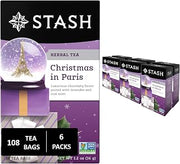 Stash Christmas in Paris Herbal Tea, 108 Bags (6 Boxes of 18), Caffeine Free