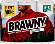 Brawny Paper Towels, 6 Large Rolls, Full Sheet, 6 = 8 Regular Rolls