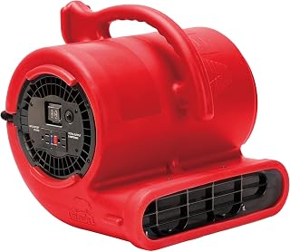 B-Air VPX34 1/3 HP Air Mover Commercial Floor Fan, Daisy Chainable, Stackable, 2 Speeds, 3 Drying Angles, 2.9 Amp Draw, for Water Damage Restoration, Carpet Drying, Air Circulation, Red