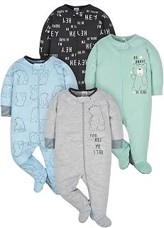Gerber Baby Boys' 4 Pack Sleep 'N Play Footie