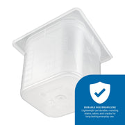 Modpans 1/6 Food Pan and Lid for Kitchens and Restaurants by San Jamar – 2 Quart, 1.9 liters, Polypropylene, White, Model MP16